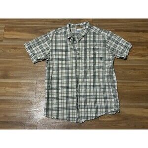 Columbia Sportswear Button Up Shirt Men’s Large Gray Plaid Short Sleeve Casual